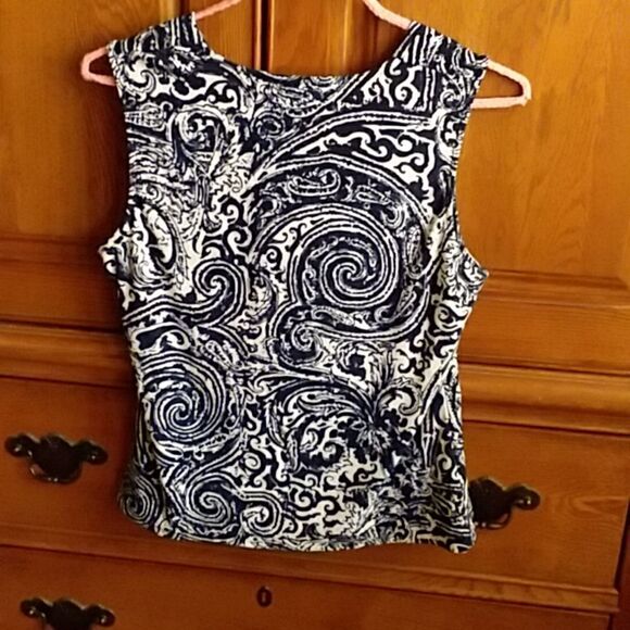 Chaps black swirl blouse size Large - Picture 6 of 6